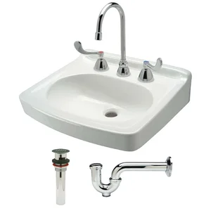 ZURN Z5358.530.1.07.00.00 Bathroom Sink Kit Wall White 19-1/2 Inch Length | AA2GTA 10J136