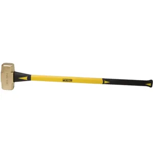 ABC HAMMERS ABC12BF Sledge Hammer, Brass, 12 lbs, 33 Inch Fiberglass Handle | AJ8BZT