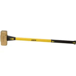 ABC HAMMERS ABC14BF Sledge Hammer, Brass, 14 lbs, 33 Inch Fiberglass Handle | AJ8BZV