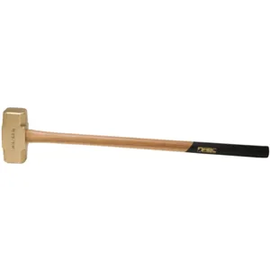 ABC HAMMERS ABC14BW Sledge Hammer, Brass, 14 lbs, 32 Inch Wood Handle | AJ8BZU