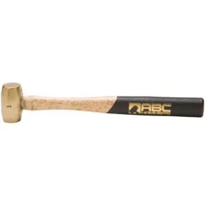 ABC HAMMERS ABC1BW Striking Hammer, Brass, 1 lbs, 10 Inch Wood Handle | AJ8BYU