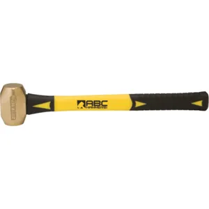 ABC HAMMERS ABC2BF Brass Hammer, 2 lbs, 14 Inch Fiberglass Handle | AJ8BYY