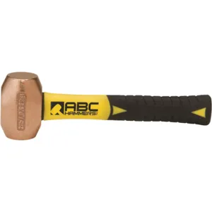 ABC HAMMERS ABC2BZFS Drilling Hammer, Bronze/Copper, 2 lbs, 8 Inch Fiberglass Handle | AJ8CAZ