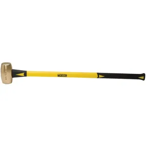 ABC HAMMERS ABC8BF Sledge Hammer, Brass, 8 lbs, 33 Inch Fiberglass Handle | AJ8BZN