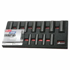 ABILITY ONE 5130-01-650-3985 Impact Socket Set, 1/2 Inch Drive Size, 13 Pieces | CN7YTZ 52CE88