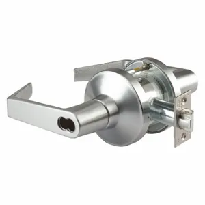 ABILITY ONE 5340-00-NIB-0133 Lever Lockset, Grade 1, Gt116 Philadelphia, Satin Chrome, Not Keyed | CN7YPM 49Z660