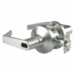 ABILITY ONE 5340-00-NIB-0256 Lever Lockset, Grade 1, Gt182 Philadelphia, Satin Chrome, Not Keyed | CN7YNZ 49Z686