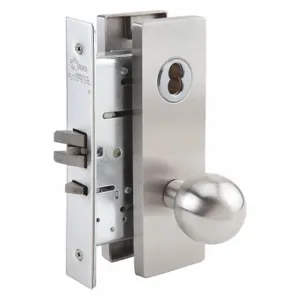 ABILITY ONE 5340-00-NIB-0282 Mortise Lockset, 1, Mr126 Escutcheon, Satin Stainless Steel, Not Keyed | CN7YWW 49Z704