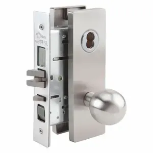 ABILITY ONE 5340-00-NIB-0289 Mortise Lockset, 1, Mr162 Escutcheon, Satin Stainless Steel, Not Keyed | CN7YWZ 49Z722