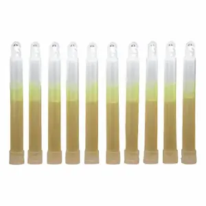 ABILITY ONE 6260-01-074-4230 Lightstick, 6 Inch Length, 30 min Duration, 4 yr Shelf Life, Yellow, 10 PK | CN7YVN 53YJ21