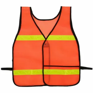 ABILITY ONE 8415-01-394-0216 High Visibility Vest, U, Universal, Orange, Mesh Polyester, Hook-and-Loop, Single | CN7YTW 29PH71