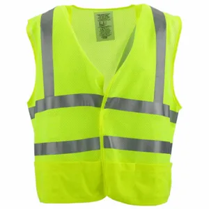 ABILITY ONE 8415-01-598-4870 High Visibility Vest, ANSI Class 2, U, XL, Lime, Mesh Polyester, Hook-and-Loop, Double | CN7YTV 52RP87