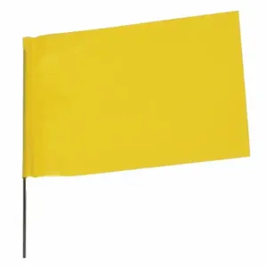 ABILITY ONE 9905-01-661-2140 Marking Flag, 4 Inch x 5 Inch Flag Size, 21 Inch Staff Ht, Yellow, Blank, Solid | CN7YWK 54XZ46