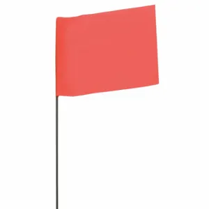 ABILITY ONE 9905-01-661-2143 Marking Flag, 2 1/2 x 3 1/2 Inch Flag Size, 21 Inch Staff Ht, Fluorescent Orange | CN7YWJ 54XZ47