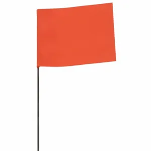 ABILITY ONE 9905-01-661-2149 Marking Flag, 2 1/2 x 3 1/2 Inch Flag Size, 15 Inch Staff Ht, Orange, Blank, Solid | CN7YWH 54XZ53