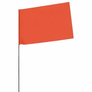 ABILITY ONE 9905-01-661-2152 Marking Flag, 4 x 5 Inch Flag Size, 21 Inch Staff Ht, Orange, Blank, Solid, Steel | CN7YWL 54XZ56