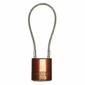 ABUS 13021 Lockout Padlock, Keyed Different, Aluminum, Compact Body Body Size, Steel, Extended, Brown | CN7ZKC 54XG06