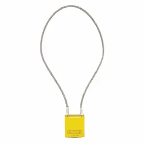 ABUS 13087 Lockout Padlock, Keyed Alike, Aluminum, Compact Body Body Size, Steel, Extended, Yellow | CN7ZMA 54XG37