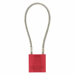 ABUS 13081 Lockout Padlock, Keyed Alike, Aluminum, Compact Body Body Size, Steel, Extended, Red | CN7ZKP 54XG33