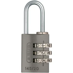 ABUS 145/20 Black Combination Padlock Side Black/Silver | AJ2HWR 5JKR8