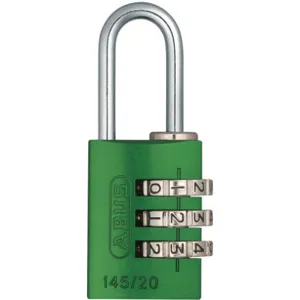 ABUS 145/20 Green Combination Padlock Side Black/Silver | AJ2HWX 5JKT3