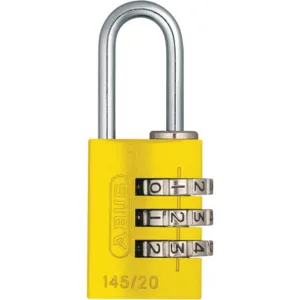 ABUS 145/20 Yellow Combination Padlock Side Black/Silver | AJ2HWT 5JKR9