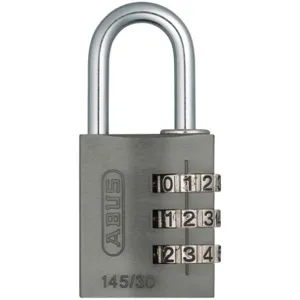 ABUS 145/30 Black Combination Padlock Side Black/Silver | AJ2HWY 5JKT4