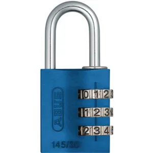 ABUS 145/30 Blue Combination Padlock Side Black/Silver | AJ2HXB 5JKT7