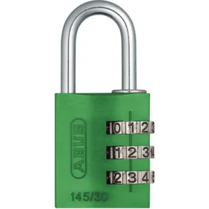 ABUS 145/30 Green Combination Padlock Side Black/Silver | AJ2HXD 5JKT9