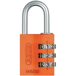 ABUS 145/30 Orange Combination Padlock Side Black/Silver | AJ2HXA 5JKT6