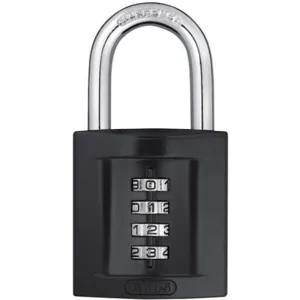 ABUS 158/50 Combination Padlock Front Black/Silver | AJ2JWU 6WNZ3