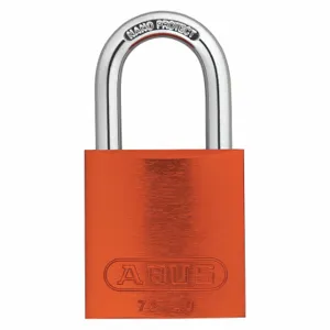 ABUS 09185 Keyed Padlock, Keyed Different, Aluminum, Std Body Body Size, Hardened Steel, Std, Orange | CN7ZHD 45WM37