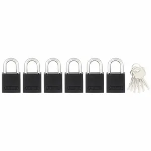 ABUS 19318 Keyed Padlock, Keyed Different, Aluminum, Std Body Body Size, Hardened Steel, Std, Black | CN7ZJZ 45WP29