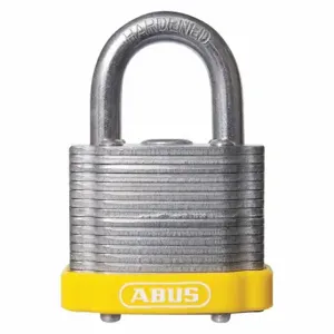 ABUS 19345 Keyed Padlock, Keyed Alike, Steel, Std Body Body Size, Hardened Steel, Extended, Yellow | CN7ZGV 45WN77