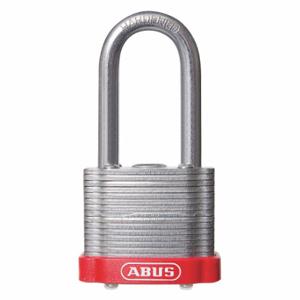 ABUS 19350 Keyed Padlock, Keyed Different, Steel, Std Body Body Size, Hardened Steel, Extended, Red | CN7ZLW 45WN83