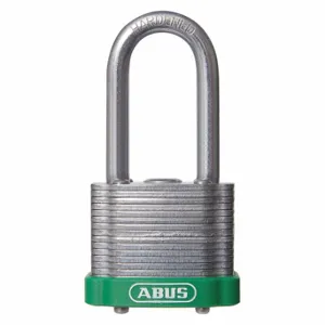 ABUS 19361 Keyed Padlock, Keyed Alike, Steel, Std Body Body Size, Hardened Steel, Extended, Green | CN7ZKK 45WN95