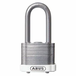 ABUS 19358 Keyed Padlock, Keyed Different, Steel, Std Body Body Size, Hardened Steel, Extended, White | CN7ZJP 45WN90