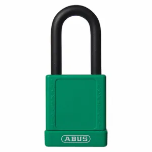 ABUS 19670 Lockout Padlock, Keyed Alike, Aluminum, Std Body Body Size, Hardened Steel, Std, Green | CN7ZML 45WN32