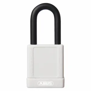 ABUS 19684 Lockout Padlock, Keyed Alike, Aluminum, Std Body Body Size, Hardened Steel, Std, White | CN7ZJW 45WN46