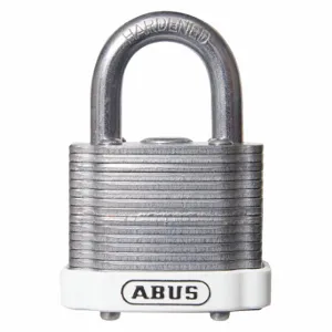 ABUS 19685 Keyed Padlock, Keyed Different, Steel, Std Body Body Size, Hardened Steel, Std, White | CN7ZJU 45WN56