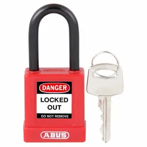 ABUS 20030 Keyed Padlock, Keyed Different, Brass, Std Body Body Size, Hardened Steel, Std, Red | CN7ZJE 459T27