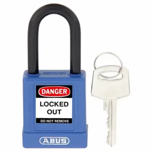 ABUS 20031 Keyed Padlock, Keyed Different, Brass, Std Body Body Size, Hardened Steel, Std, Blue | CN7ZJB 459T28