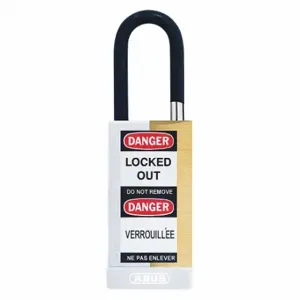 ABUS 20057 Keyed Padlock, Keyed Alike, Brass, Long Body Body Size, Hardened Steel, Std, White | CN7ZFZ 459T52