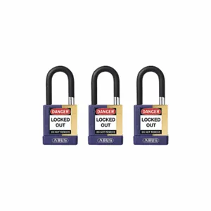 ABUS 20071 Keyed Padlock, Keyed Alike, Brass, Std Body Body Size, Hardened Steel, Std, Purple | CN7ZKD 459T66