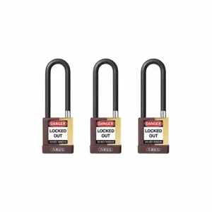 ABUS 20104 Keyed Padlock, Keyed Alike, Brass, Std Body Body Size, Hardened Steel, Extended, Brown | CN7ZKV 459T98