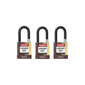 ABUS 20145 Keyed Padlock, Keyed Different, Brass, Std Body Body Size, Hardened Steel, Std, Brown | CN7ZMN 459U35