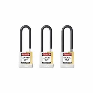 ABUS 20163 Keyed Padlock, Keyed Different, Brass, Std Body Body Size, Hardened Steel, Extended, White | CN7ZLU 459U52