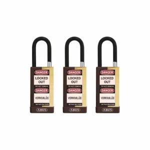 ABUS 20181 Keyed Padlock, Keyed Different, Brass, Long Body Body Size, Hardened Steel, Std, Brown | CN7ZHP 459U69