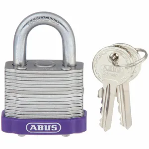 ABUS 41/40 KA PURPLE Keyed Padlock, Keyed Alike, Steel, Std Body Body Size, Hardened Steel, Std, Purple | CN7ZGX 45WP48