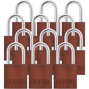 ABUS 72/30 KA X 12 Keyed Padlock Medium Brown U-Shape PK12 | AG2NBL 31NE98